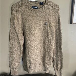 Chaps Men's Crewneck Sweater in Heathered Beige-Tan